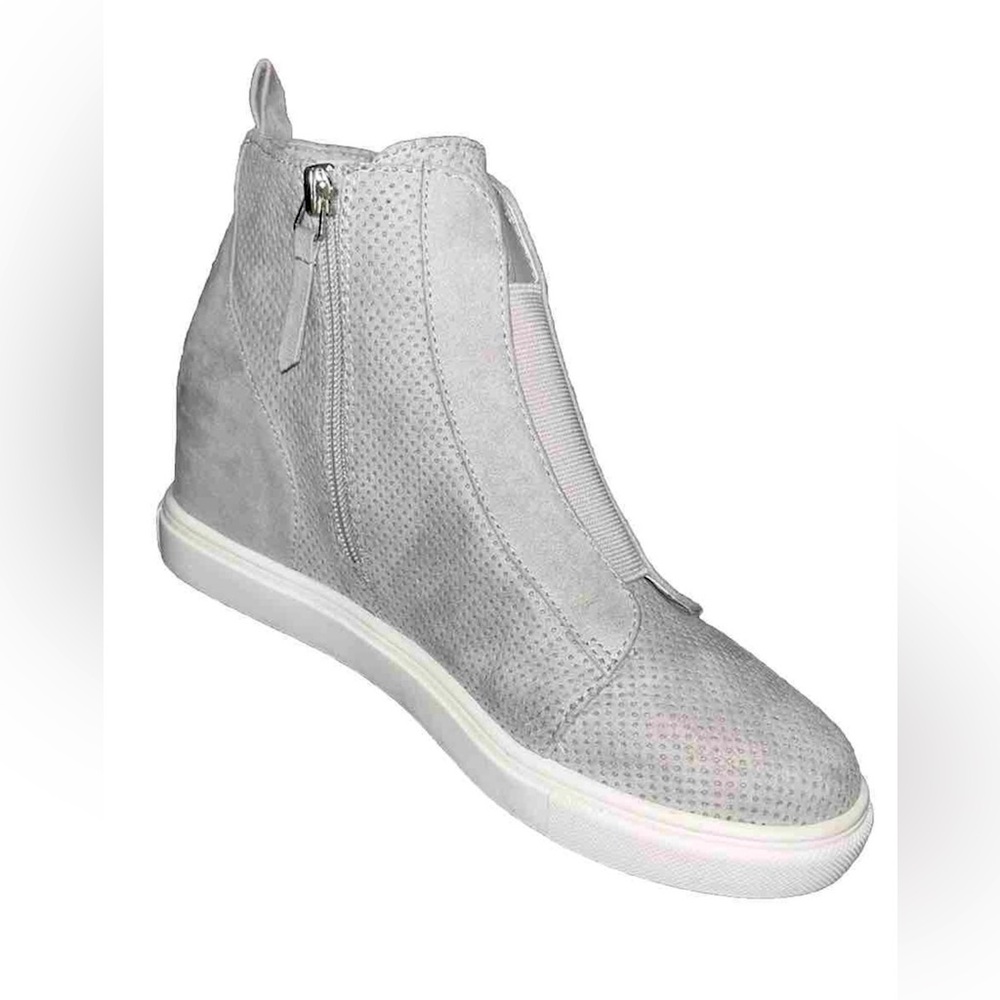 💙 4 for $40 💙 Madden Girl Gray High-Top Wedge Sneakers with Side Zipper